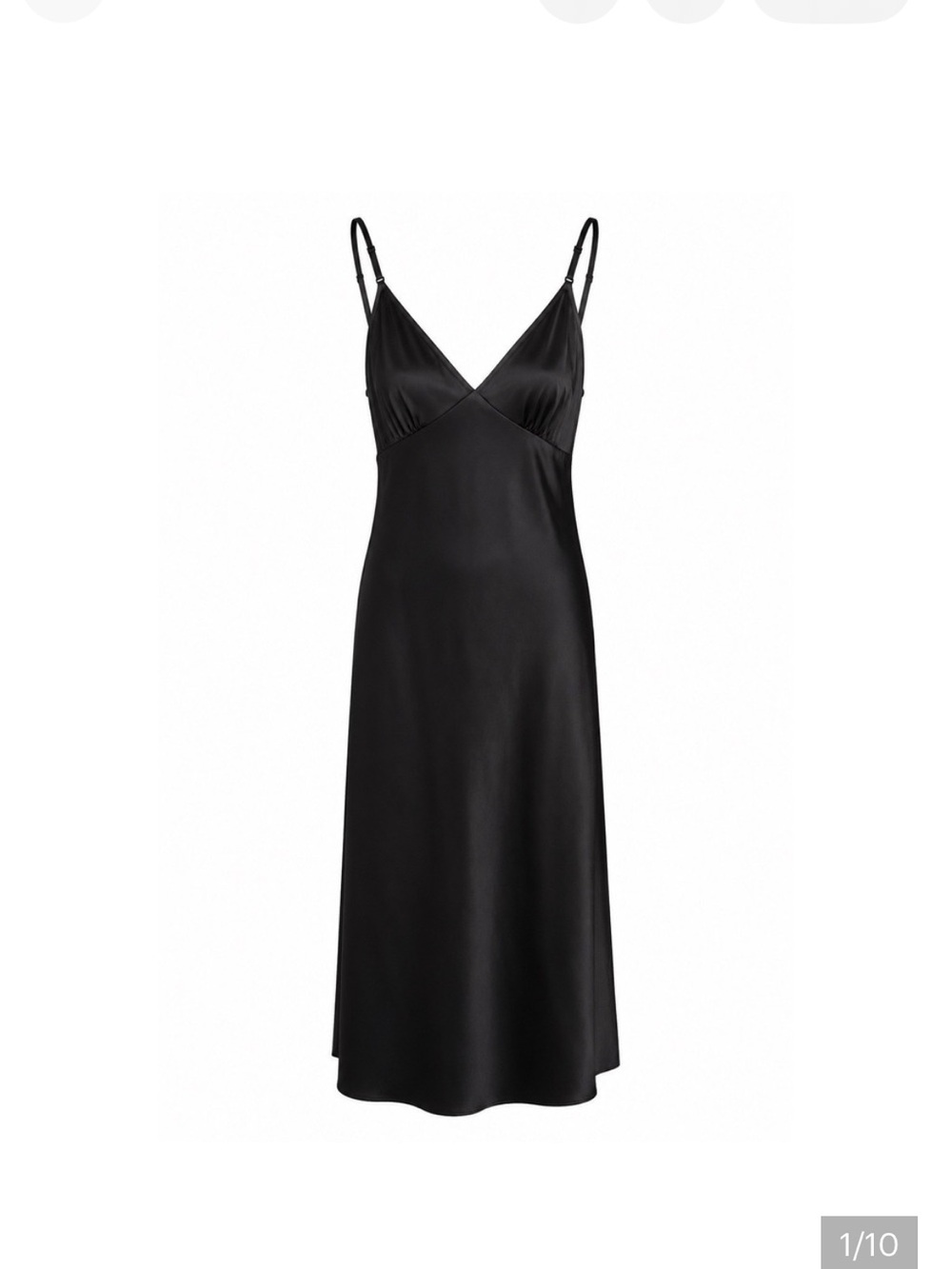 Song Of Style by Aimee Song Black Satin Slip Dress Size Large